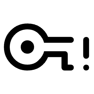 Vpn Key Alert Icon from Rounded Line - Material Symbols Set