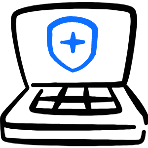 Apps Laptop Shield Icon from Freehand Duotone - Free Set