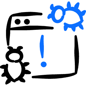 Bug Browser Warning Icon from Freehand Duotone - Free Set