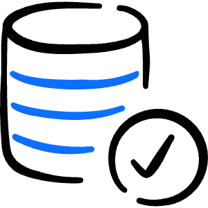 Database Check Icon from Freehand Duotone - Free Set