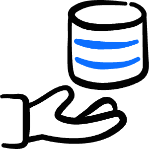 Database Hand Icon from Freehand Duotone - Free Set