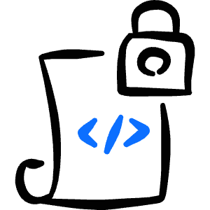 Programming Language Script Lock Icon from Freehand Duotone - Free Set