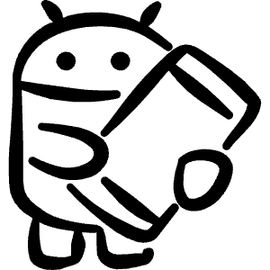 Android Logo Icon from Freehand Line - Free Set