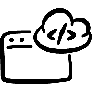 App Window Source Code Icon from Freehand Line - Free Set