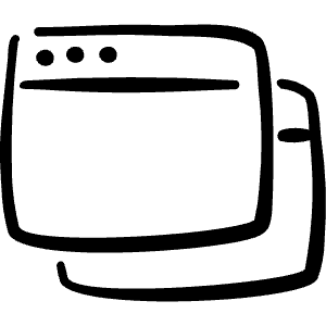 App Window Two Icon from Freehand Line - Free Set