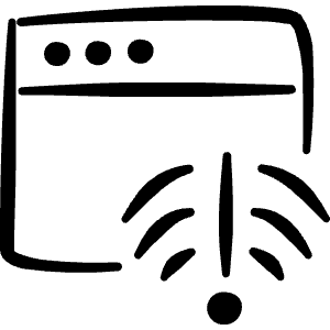 App Window Wireless Problem Icon from Freehand Line - Free Set