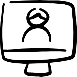 Apps Monitor User Icon from Freehand Line - Free Set