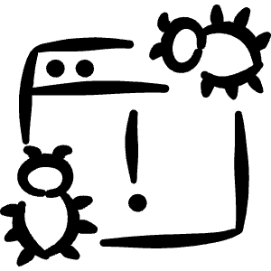 Bug Browser Warning Icon from Freehand Line - Free Set