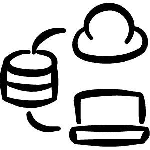 Database Connection Icon from Freehand Line - Free Set