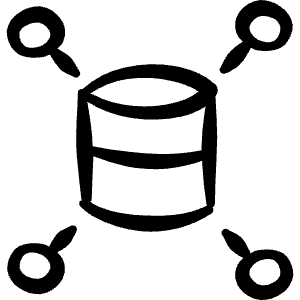 Database Hierarchy Icon from Freehand Line - Free Set