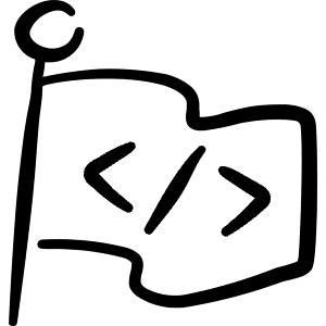 Learning Programming Flag Icon from Freehand Line - Free Set