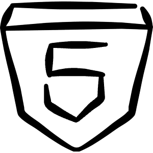 Programming Language Html 5 Icon from Freehand Line - Free Set