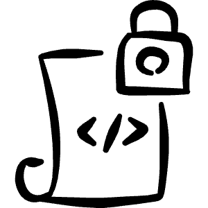 Programming Language Script Lock Icon from Freehand Line - Free Set