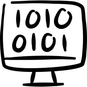 Programming Monitor Icon from Freehand Line - Free Set