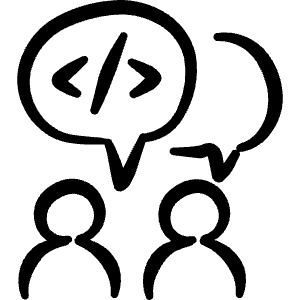 Programming Team Chat Icon from Freehand Line - Free Set