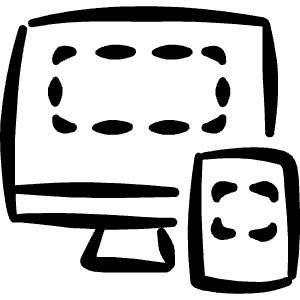Responsive Design Monitor Phone Icon from Freehand Line - Free Set