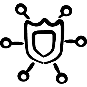 Security Shield Network Icon from Freehand Line - Free Set