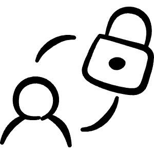 Security User Lock Icon from Freehand Line - Free Set