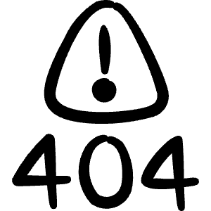 Server Error 404 Not Found Icon from Freehand Line - Free Set