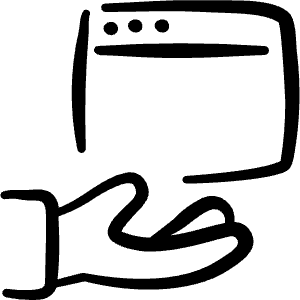 Website Development Browser Hand Icon from Freehand Line - Free Set