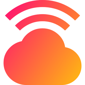Cloud Wifi Icon from Sharp Gradient- Free Set