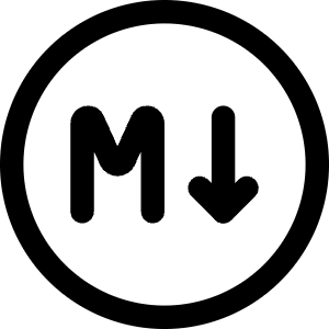 Markdown Circle Programming Icon from Core Line - Free Set