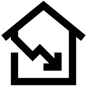 Arrow Down Home Icon from Atlas Line Set
