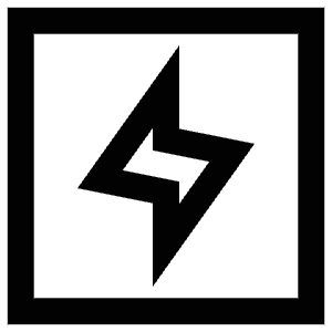 Electricity Square Icon from Atlas Line Set