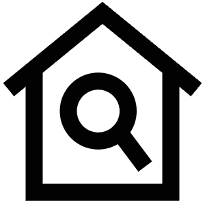 Magnifying Glass House Icon from Atlas Line Set
