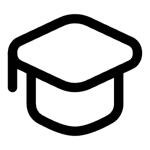 Square Academic Cap Icon from Solar Linear Set