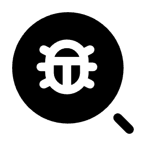 Minimalistic Magnifer Bug Icon from Solar Bold Set