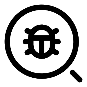 Minimalistic Magnifer Bug Icon from Solar Linear Set