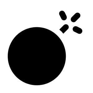 Bomb Minimalistic Icon from Solar Bold Set
