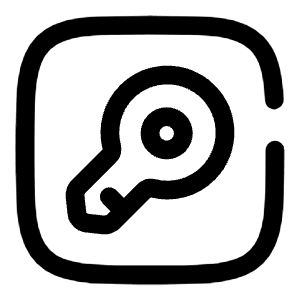 Key Minimalistic Square Icon from Solar Broken Set