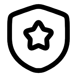 Shield Star Icon from Solar Linear Set