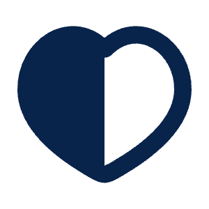 Heart Half Fill Icon from Mingcute Fill Set