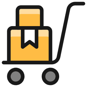Warehouse Cart Package Ribbon Icon from Ultimate Colors - Free Set