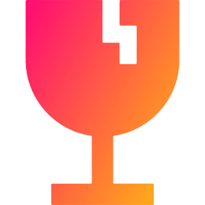 Fragile Icon from Sharp Gradient- Free Set