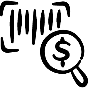 Barcode View Price Icon from Freehand Line - Free Set
