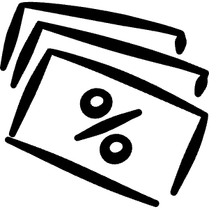 Coupon Percent Icon from Freehand Line - Free Set