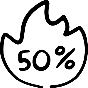 Discount 50 Percent Icon from Freehand Line - Free Set