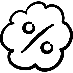 Discount Percent Bubble Icon from Freehand Line - Free Set
