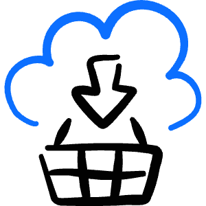 E Commerce Add Basket Cloud Icon from Freehand Duotone - Free Set