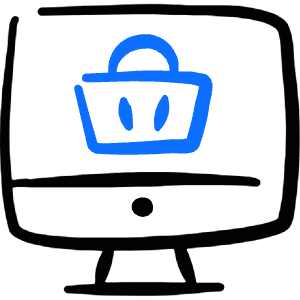 E Commerce Basket Monitor Icon from Freehand Duotone - Free Set