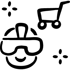 E Commerce Cart Vr Icon from Freehand Line - Free Set