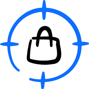 E Commerce Target Shopping Bag Icon from Freehand Duotone - Free Set