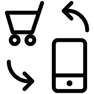 Mobile Shopping Cart Exchange Icon from Ultimate Light - Free Set