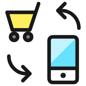 Mobile Shopping Cart Exchange Icon from Ultimate Colors - Free Set