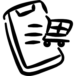 Mobile Shopping Cart Icon from Freehand Line - Free Set