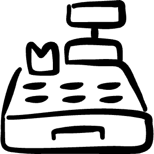 Receipt Cash Register Print Icon from Freehand Line - Free Set